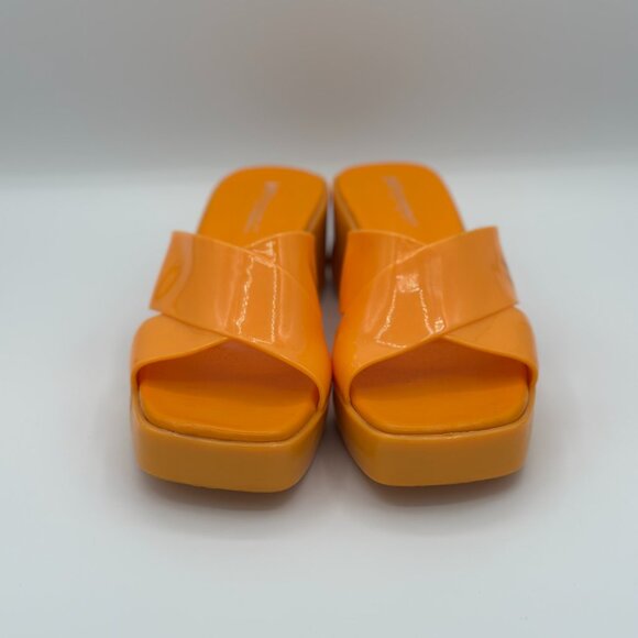 Jeffrey Campbell Orange Platform Slide Sandals – Size 8 (EU 39) - Picture 6 of 7